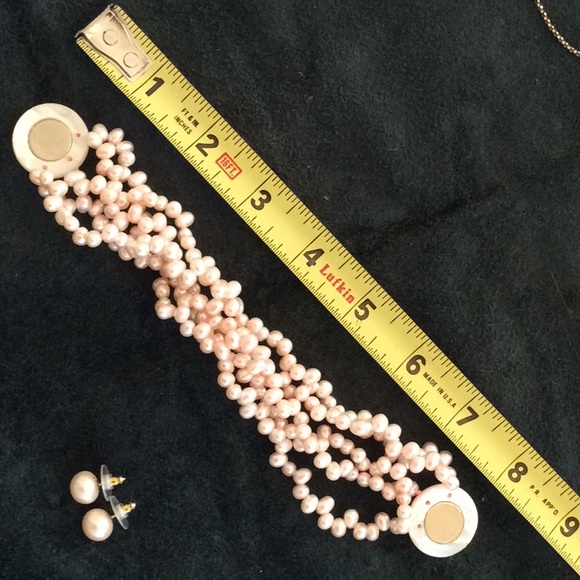Beautiful pink twisted seed pearl bracelet - Picture 2 of 5